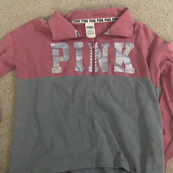 PINK Victoria's Secret Tops - victoria secret pink quarter zip